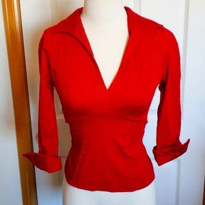 Pinup Couture bright red retro top
